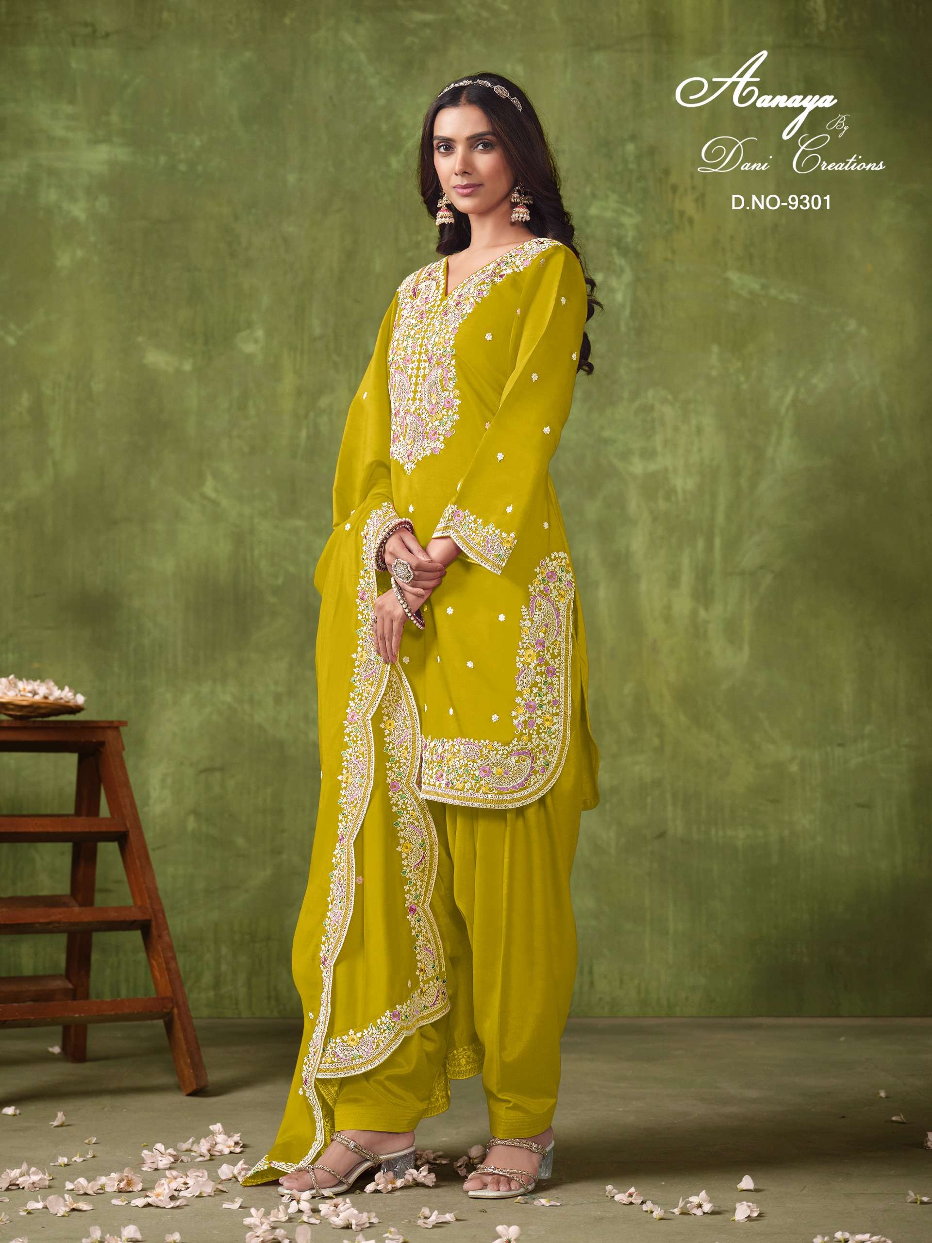 dani aanaya 9300 series vol 193 chanderi elegant look salwar suit catalog