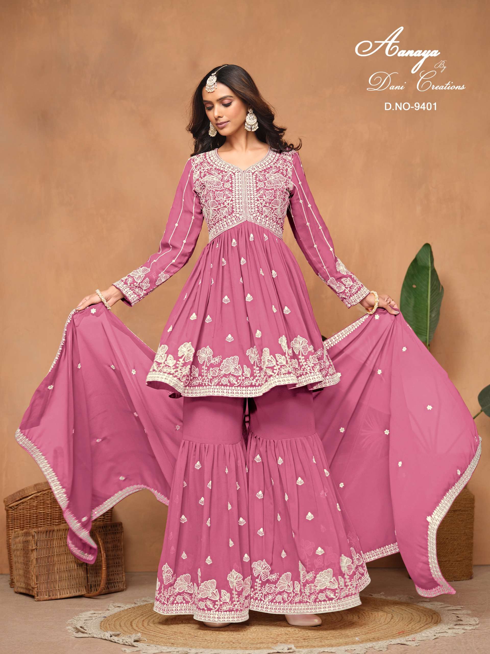 dani aanaya vol 194 fox georgatte elegant look salwar suit catalog