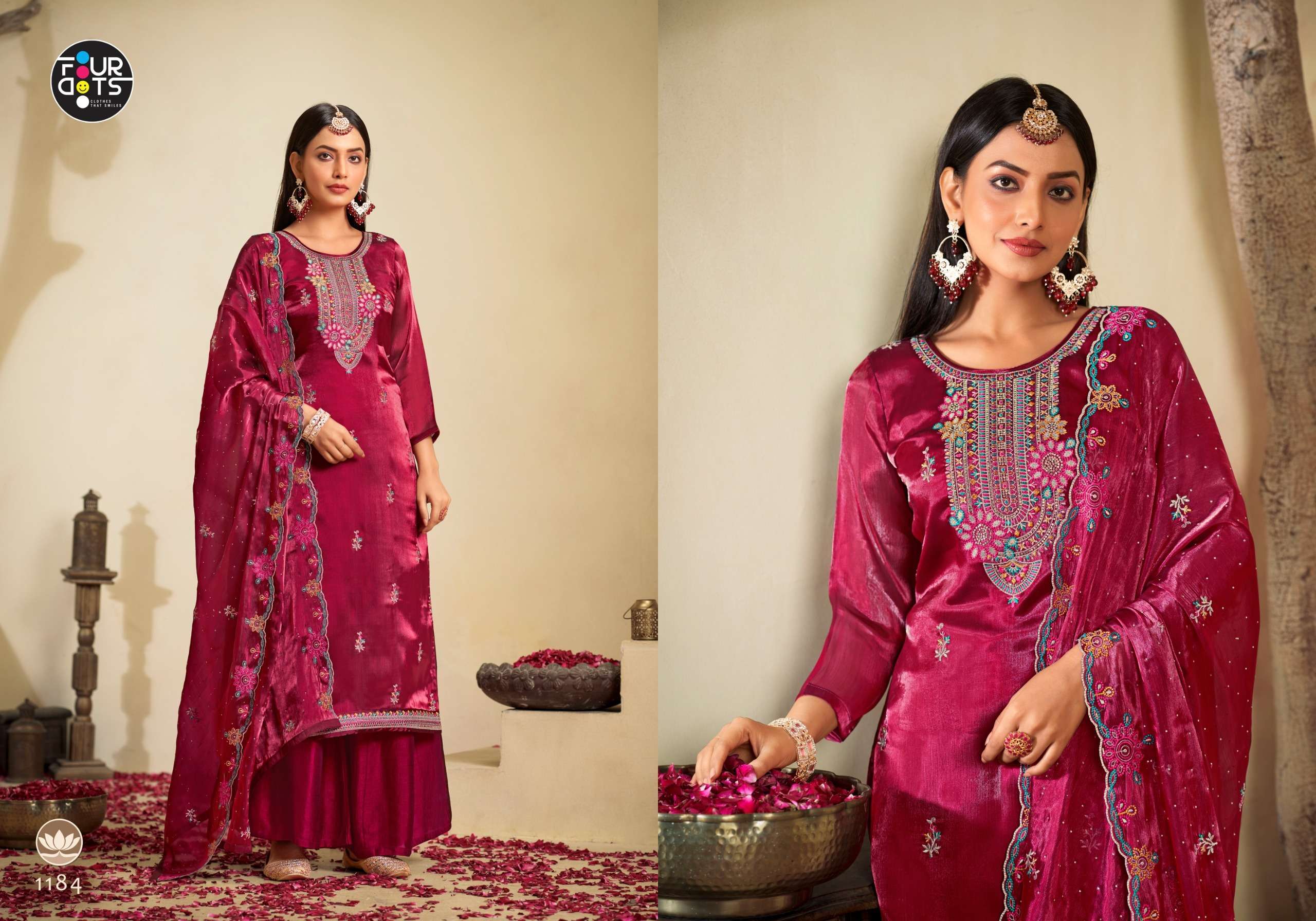 fourdots seerat  Jimmy Chu Berberry With Heavy Work And Jarkan Work regal look salwar suit catalog