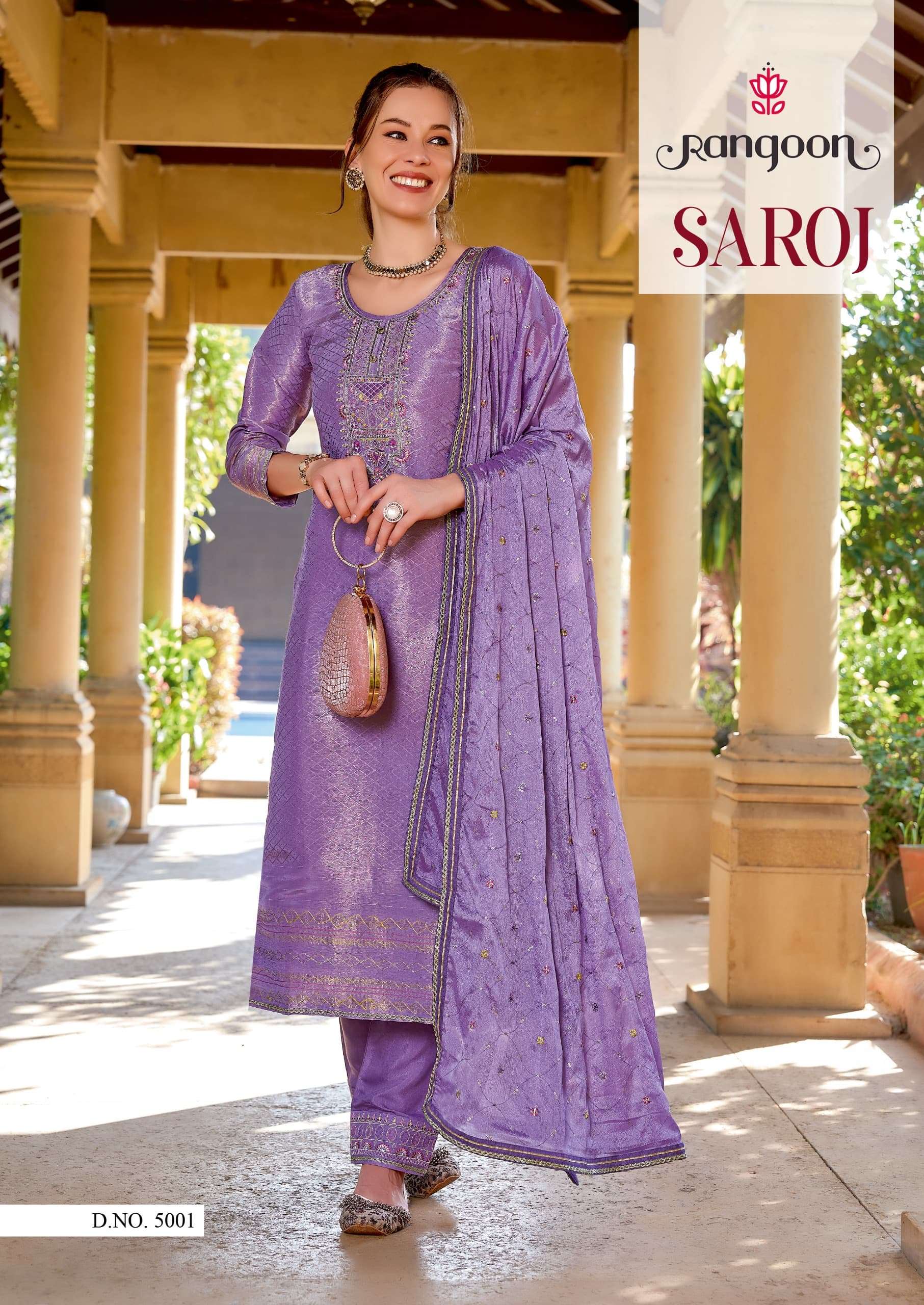 rangoon saroj viscose beutiful look top bottom with dupatta catalog