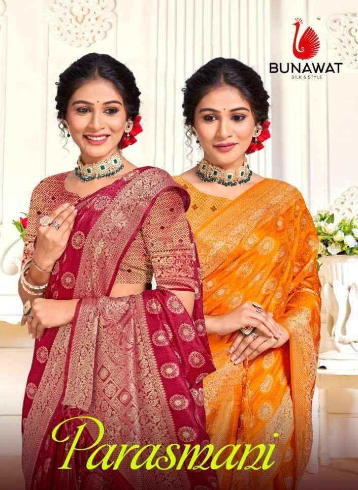 sangam prints bunawat parasmani vol 1 silk exclusive look saree catalog