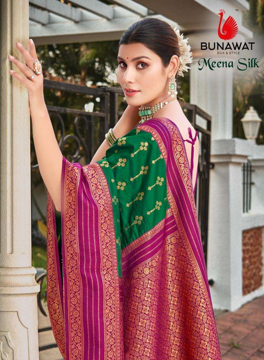 sangam prints bunawat vmeena silk silk exclusive look saree catalog