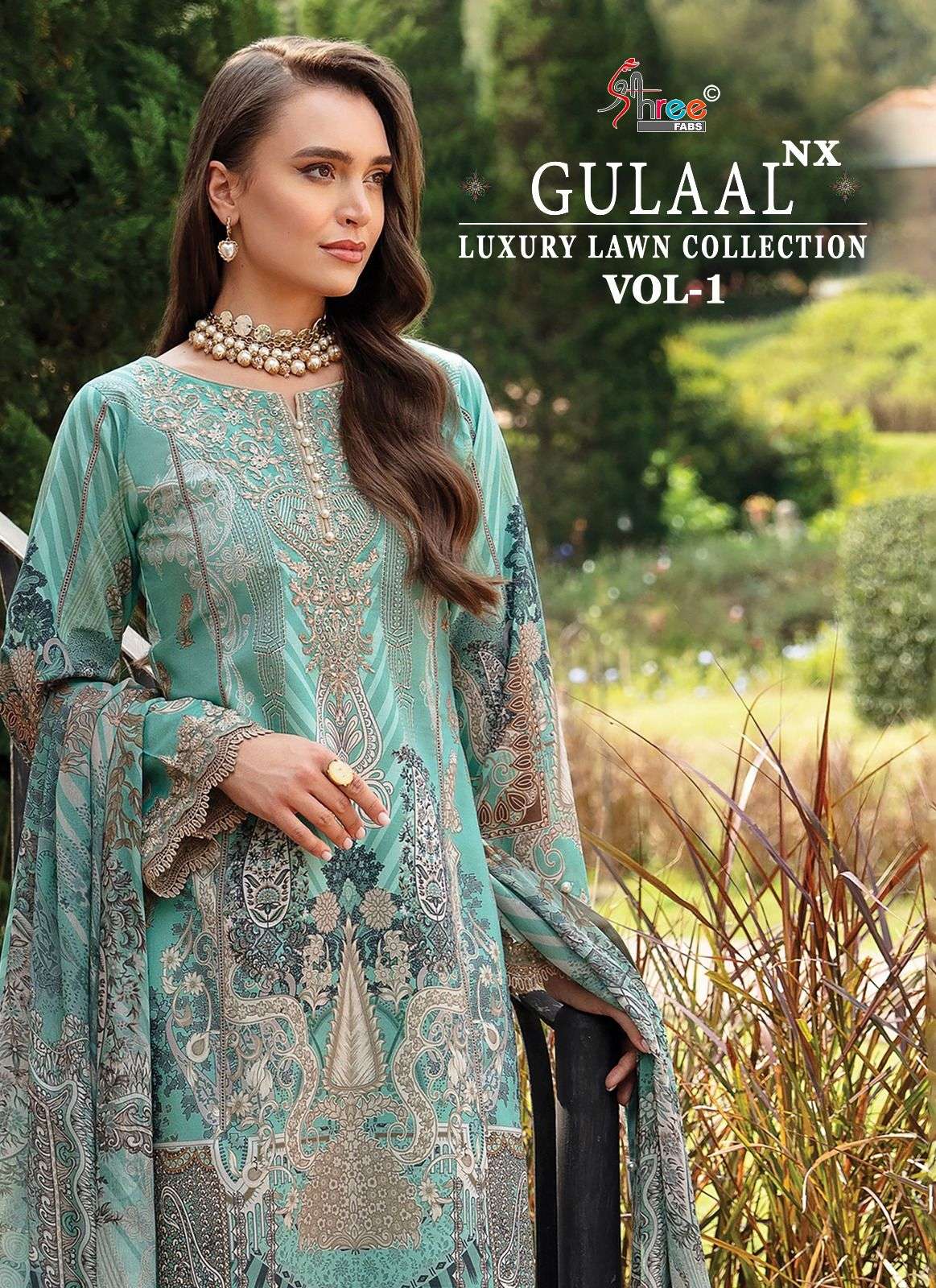 shree fabs gulaal luxury lawn collection vol 1 cotton regal look salwar suit with siffon dupatta catalog