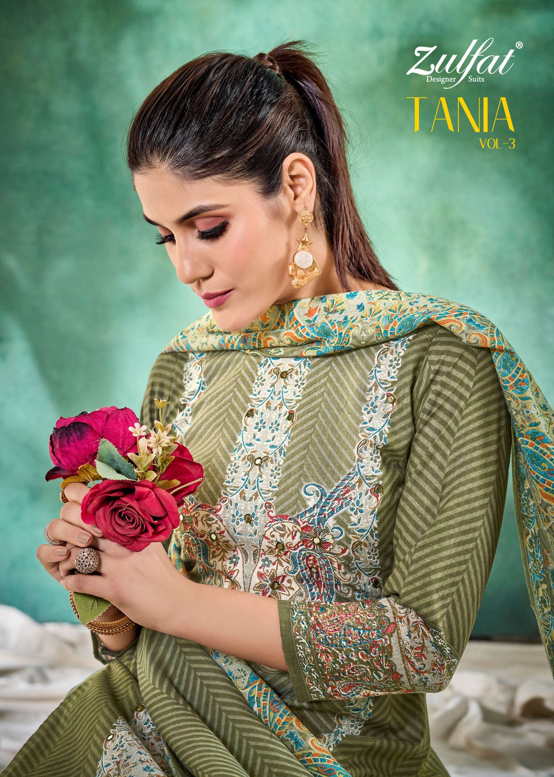 zulfat designer suits jtania vol 3 cotton exclusive look salwar suit catalog