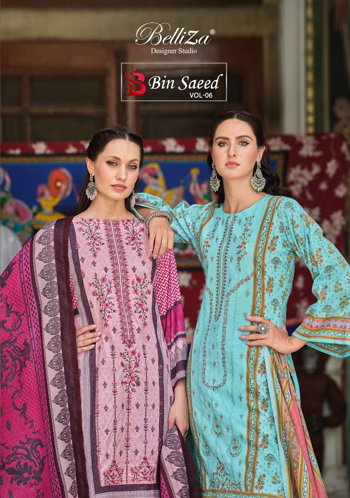 belliza designer studio bin saeed vol 6 cotton catchy look salwar suit catalog