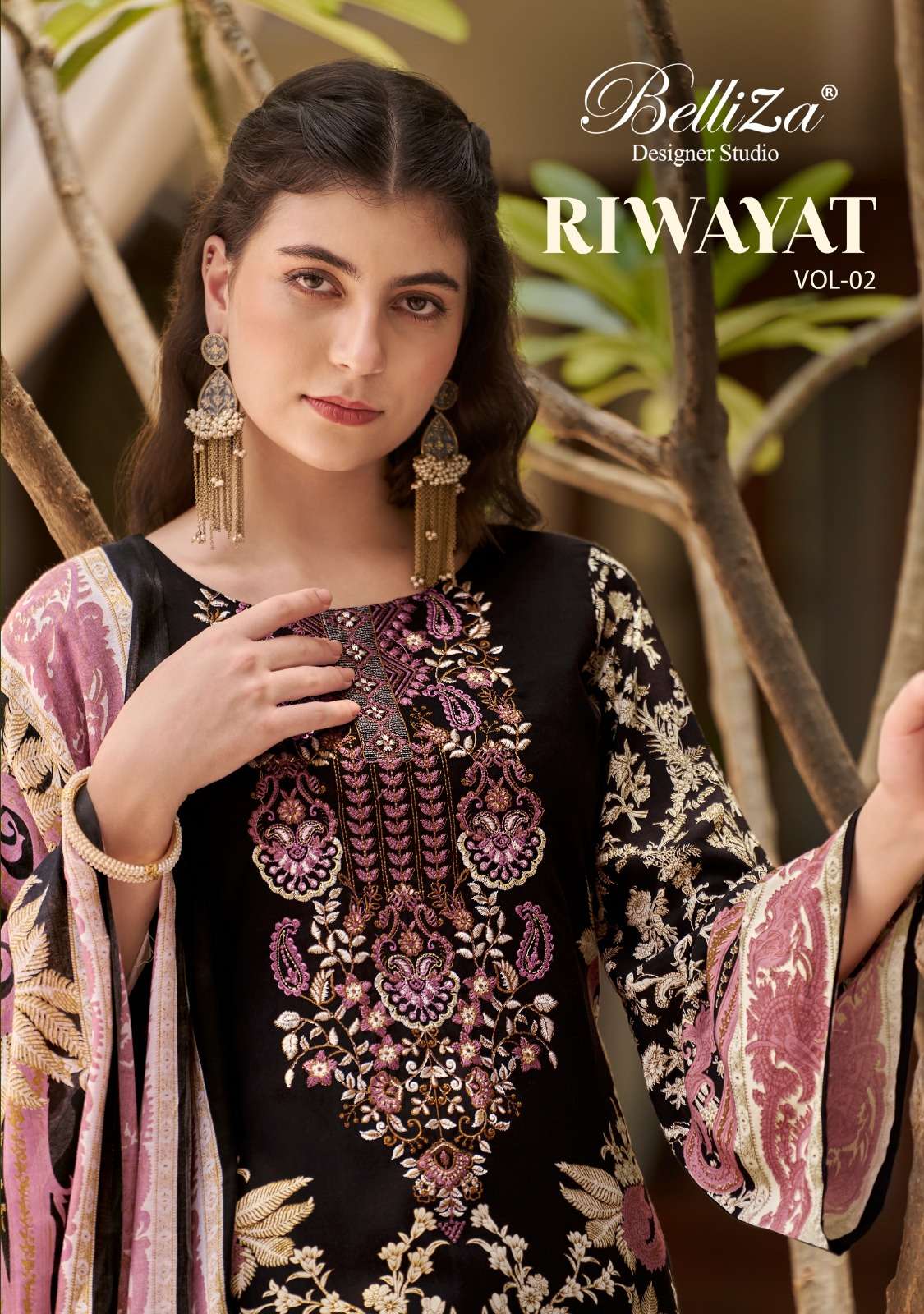 belliza designer studio riwayat vol 2 viscose rayon beautiful print salwar suit catalog