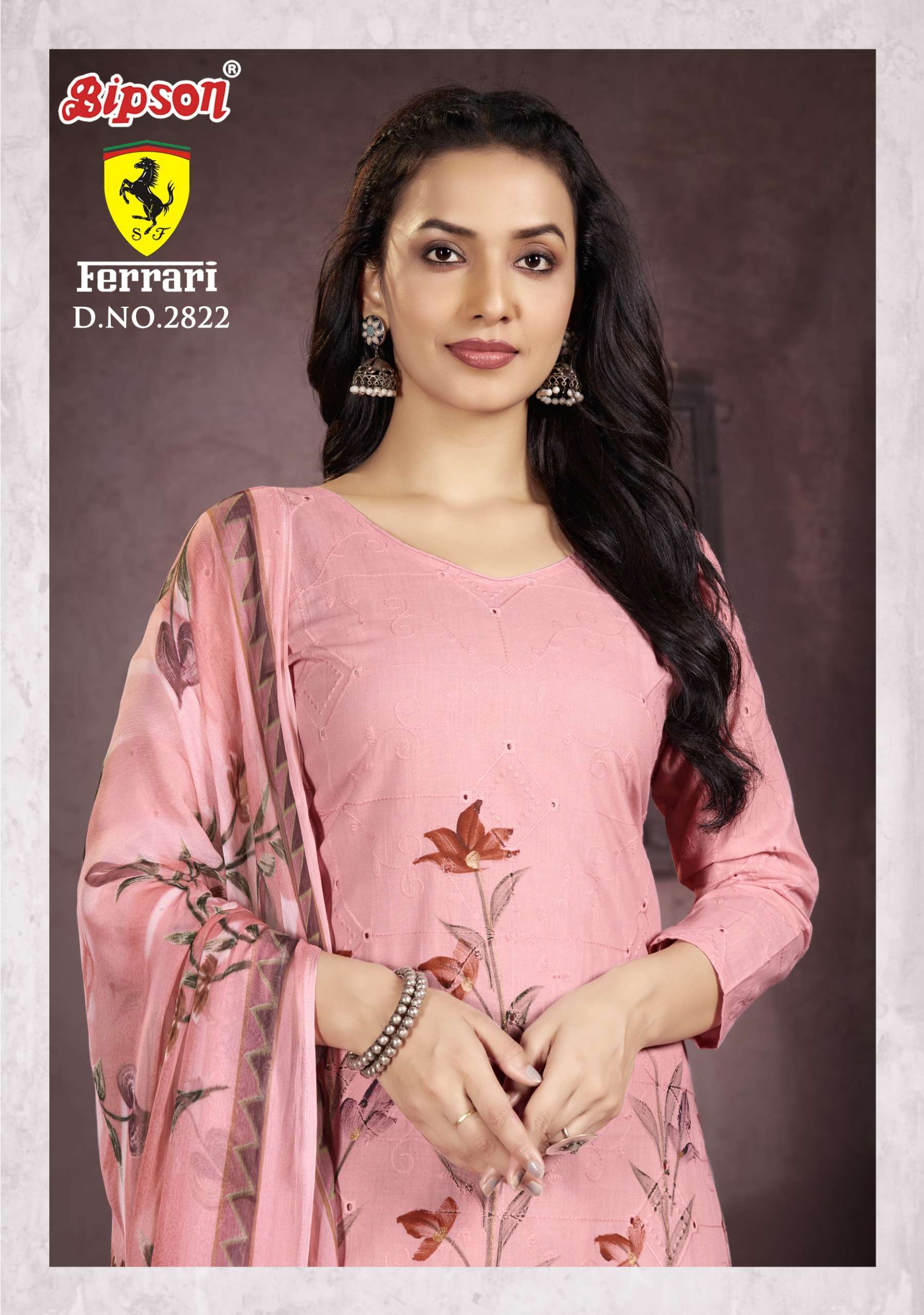 bipson ferrari 2822 cotton attrective print salwar suit catalog