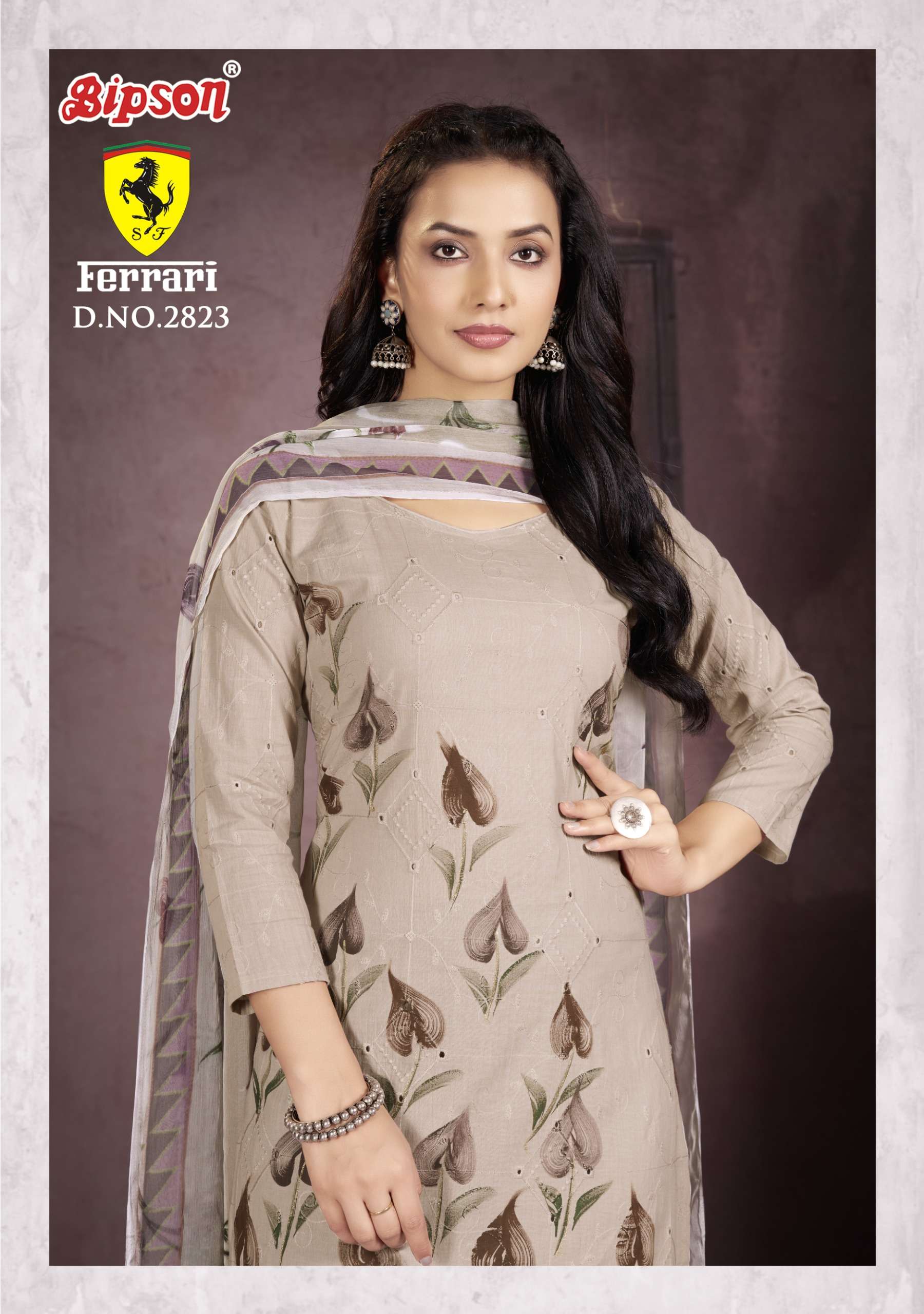 bipson ferrari 2823 cotton exclusive print salwar suit catalog