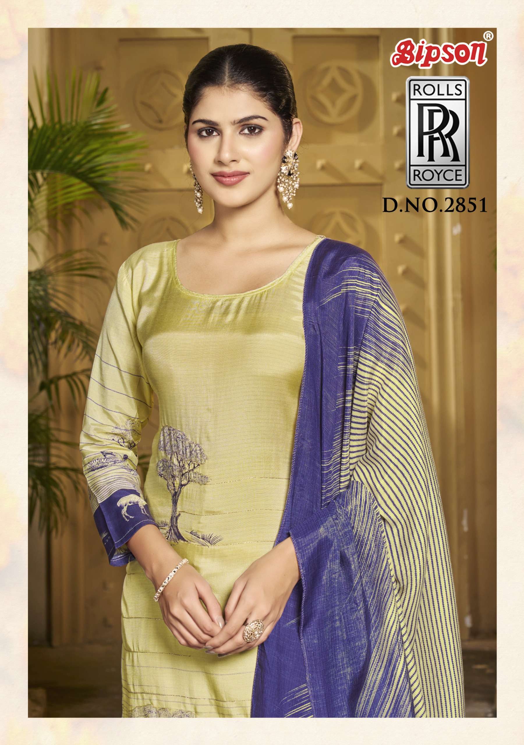 bipson rolls royce 2851 viscose muslin attrective look salwar suit catalog