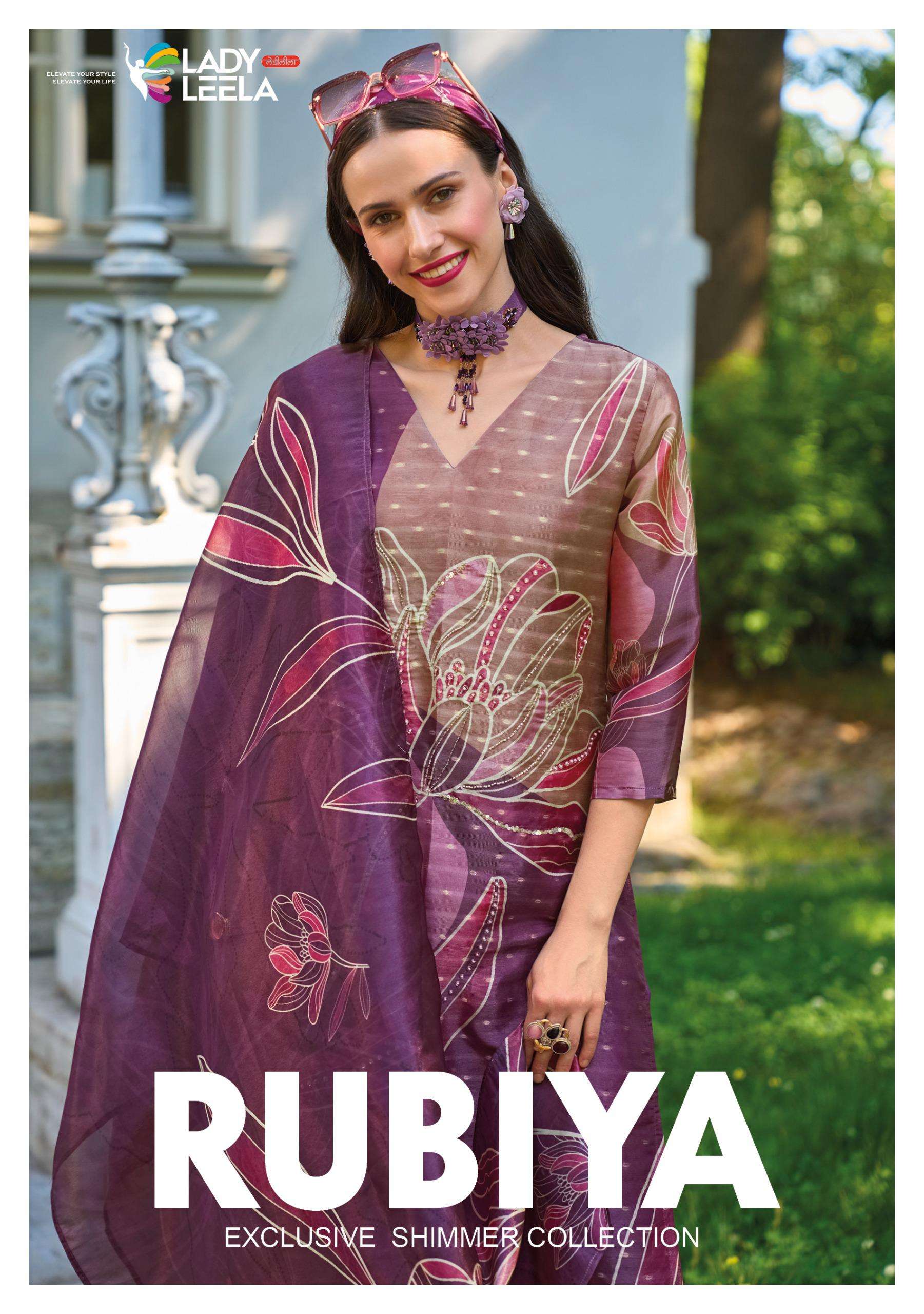 lady leela rubiya jequard exclusive look top bottom with dupatta catalog