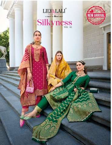 lily and lali silkyness 2 orgenza viscose innovative look kurti bottom with  dupatta catalog