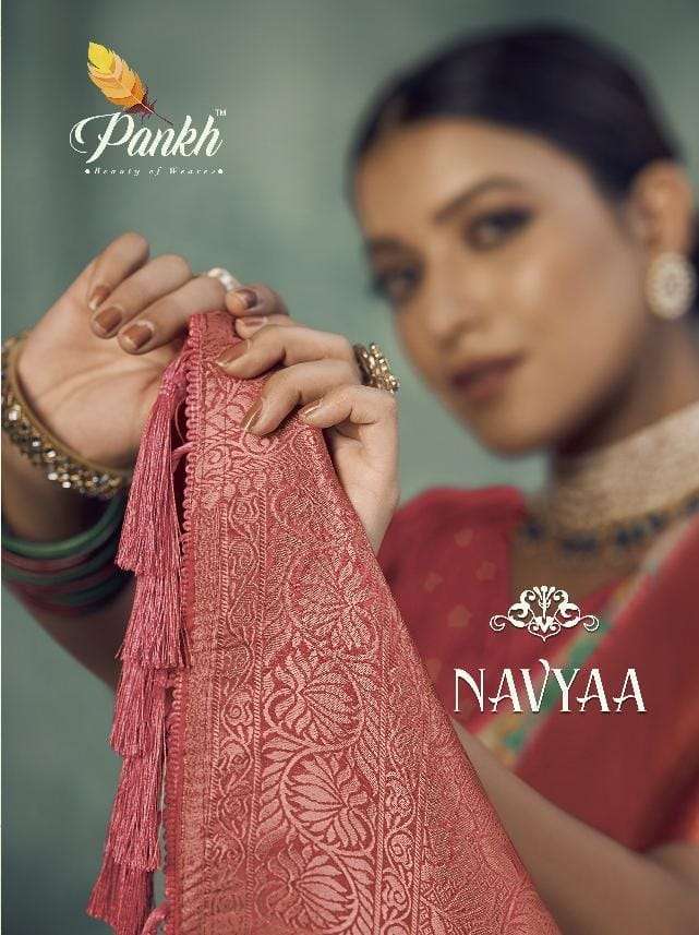 pankh navyaa fancy tissue silk regal look saree catalog