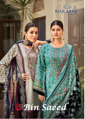 riaz arts bin saeed cotton exclusive print salwar suit catalog