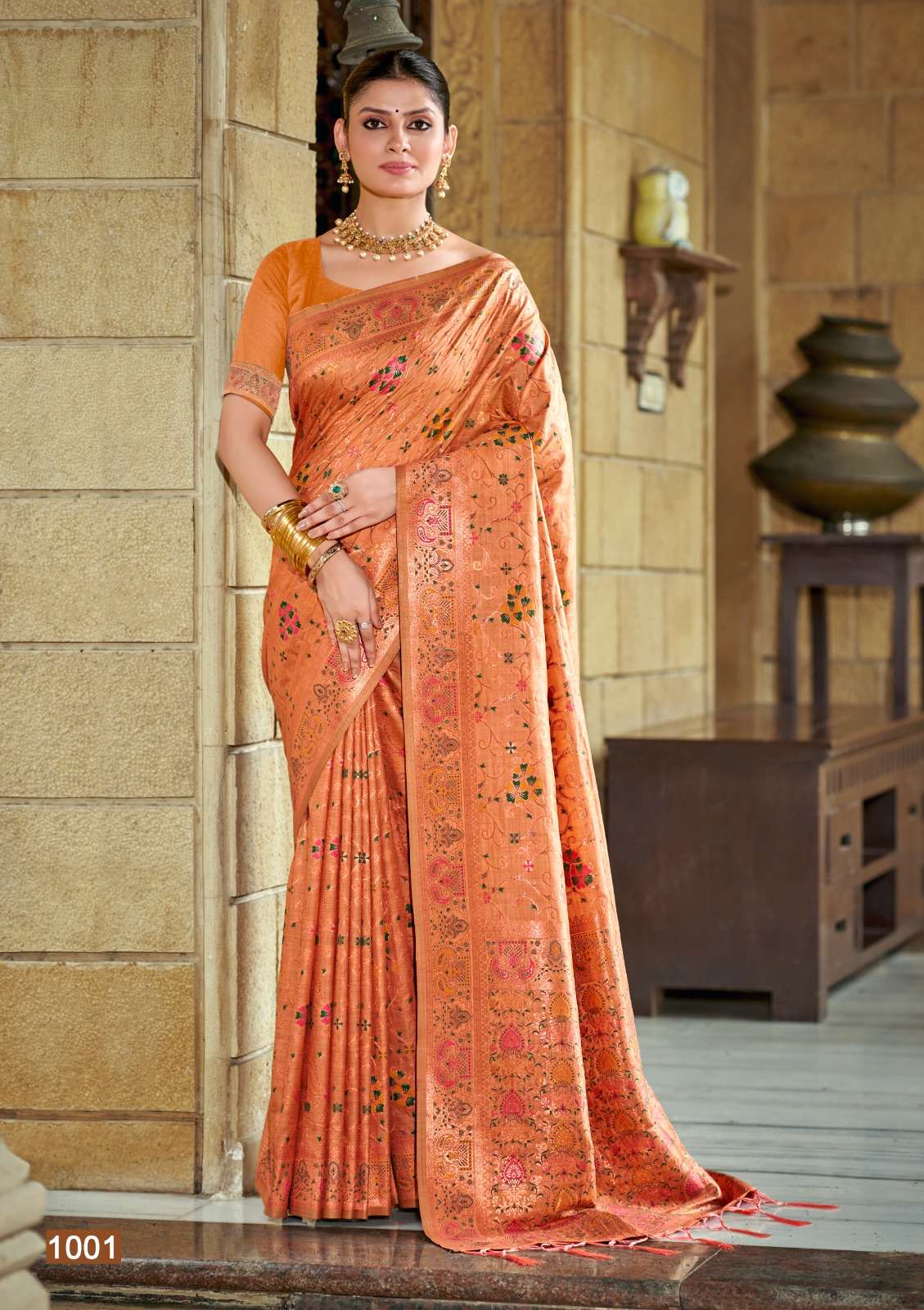 sangam prints bunawat Anmol Prabha silk exclusive look saree catalog