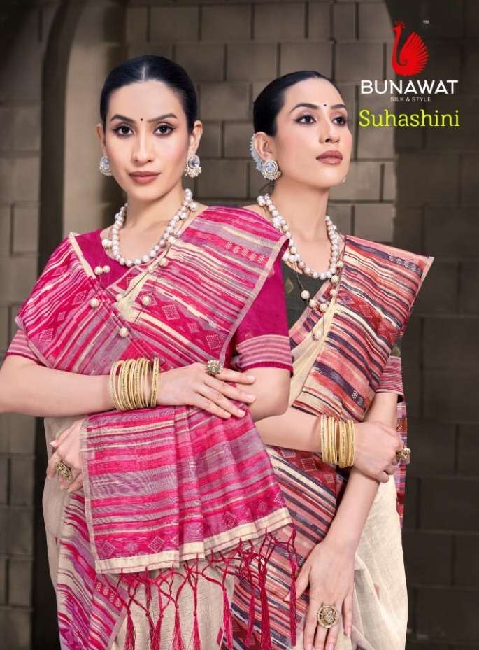 sangam prints bunawat Suhashini cotton innovative look saree catalog