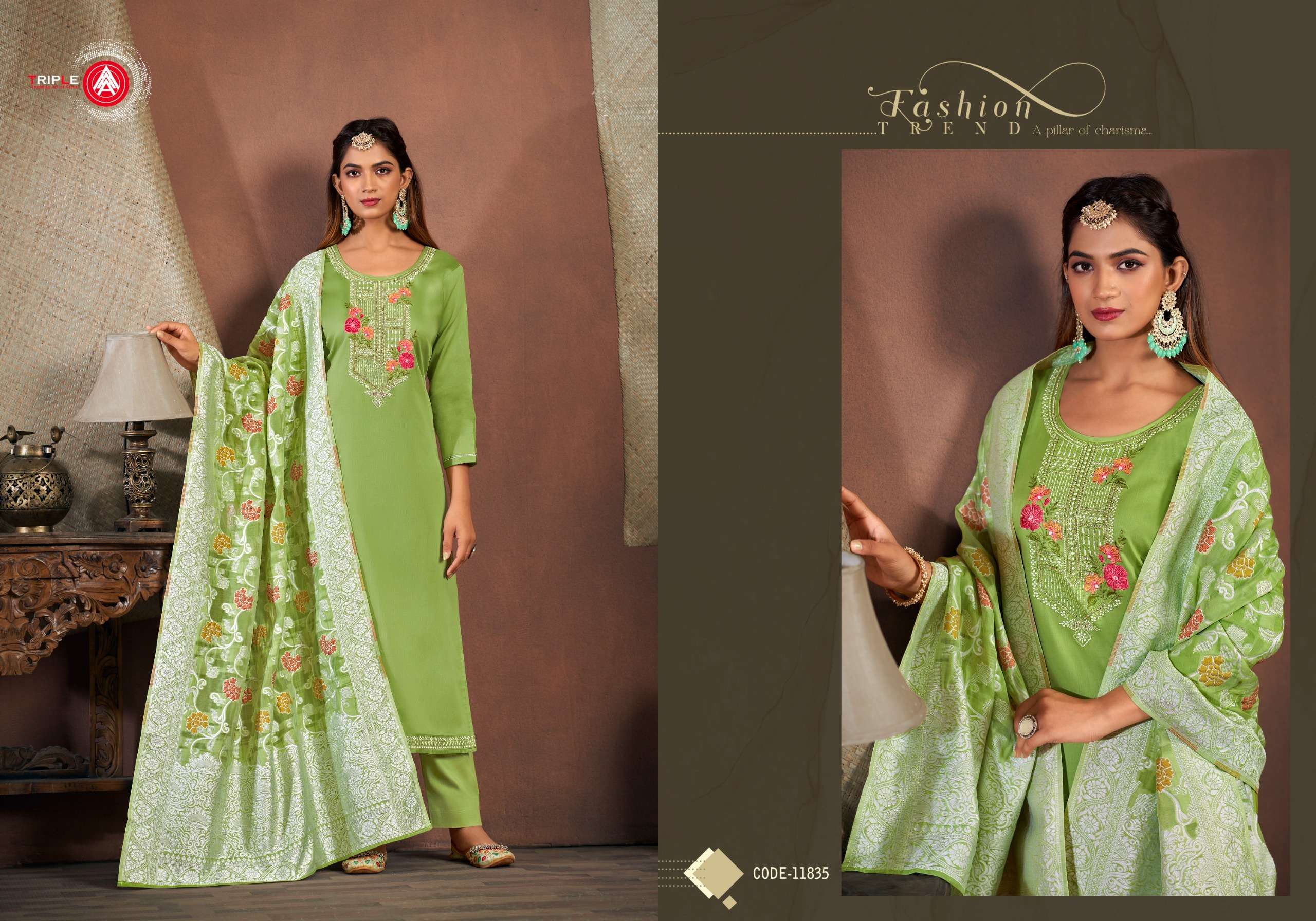 triple aaa aas edition 7 jam silk cotton innovative look salwar suit catalog