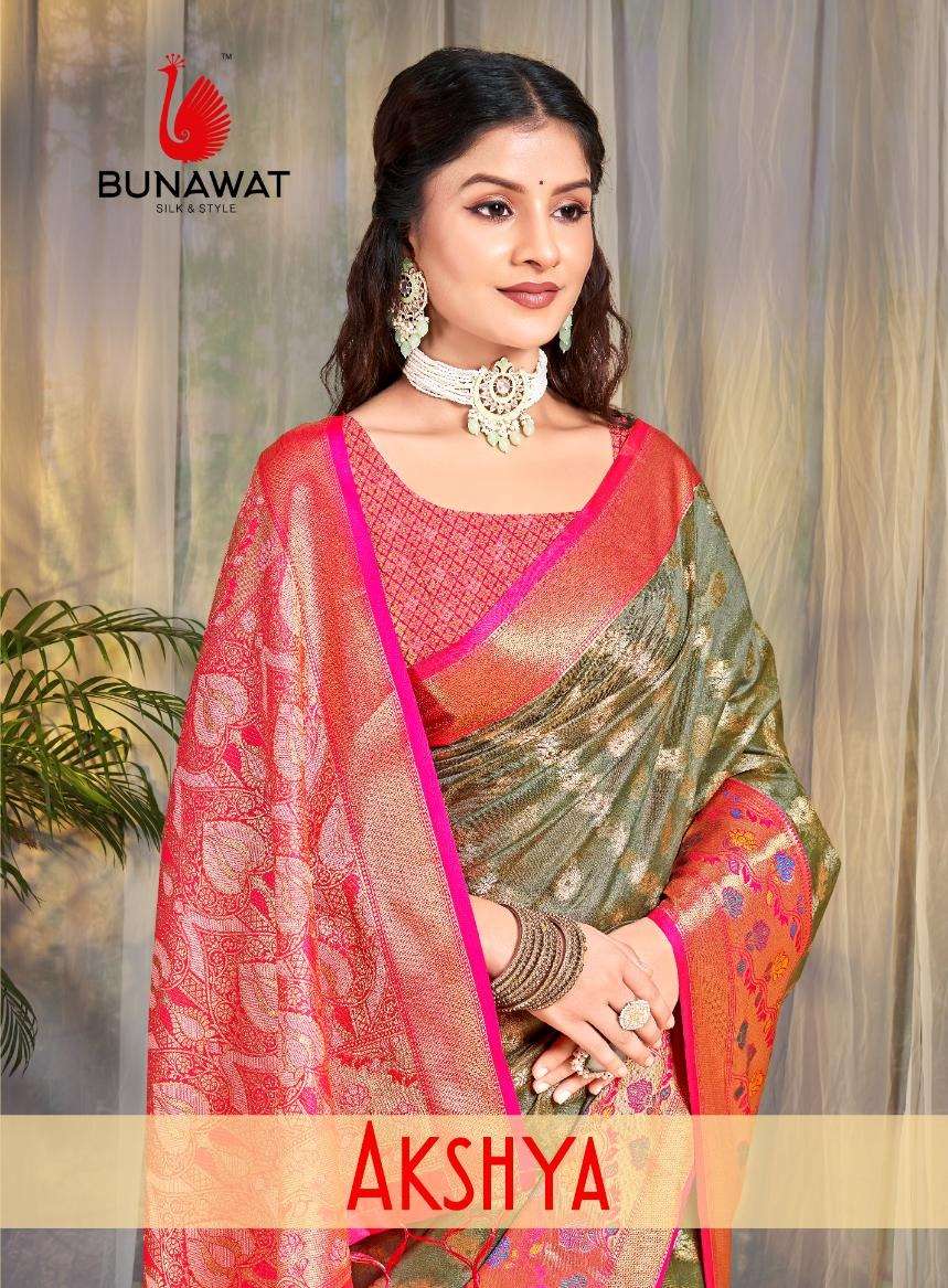 sangam prints bunawat aAkshya cotton silk catchy look saree catalog