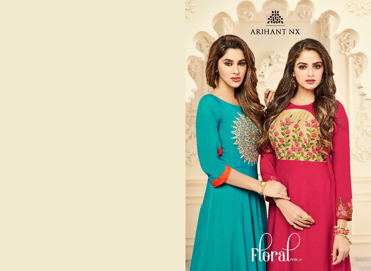 Arihant NX presenting floral vol 2 designer stylish collection of kurtis