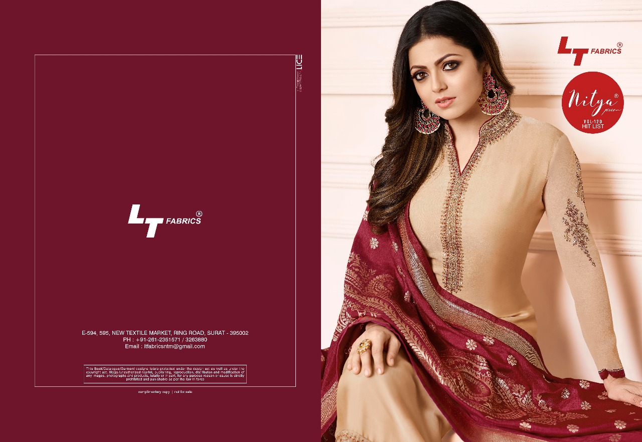 LT fabrics presents nitya vol 120 hit list trendy collection of salwar kameez