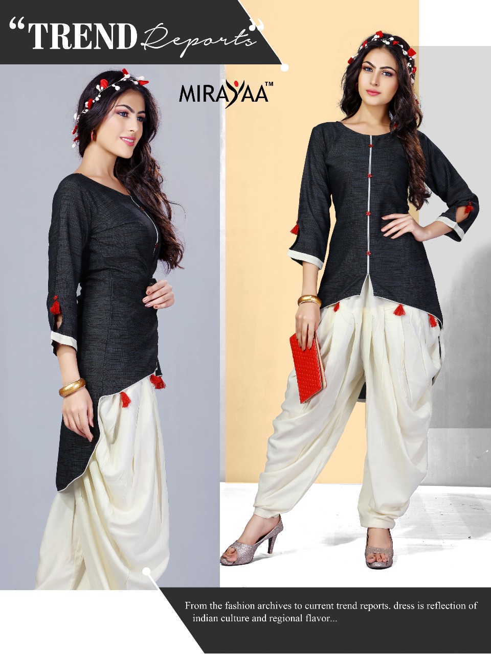 Mirayaa presents femina fancy wear Kurti with patiyala