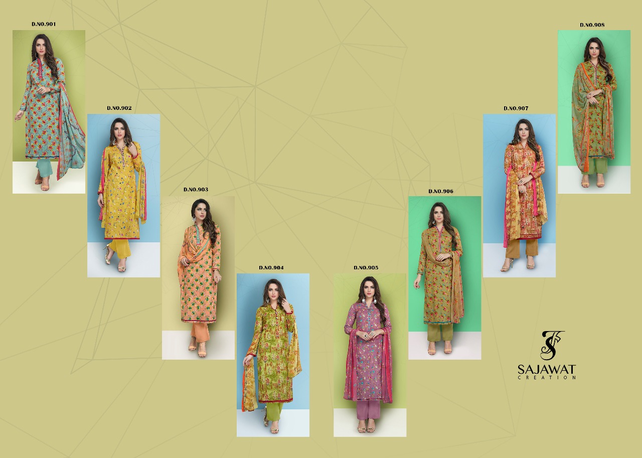 Sajawat creation presents zara vol 2 casual collection of salwar kameez