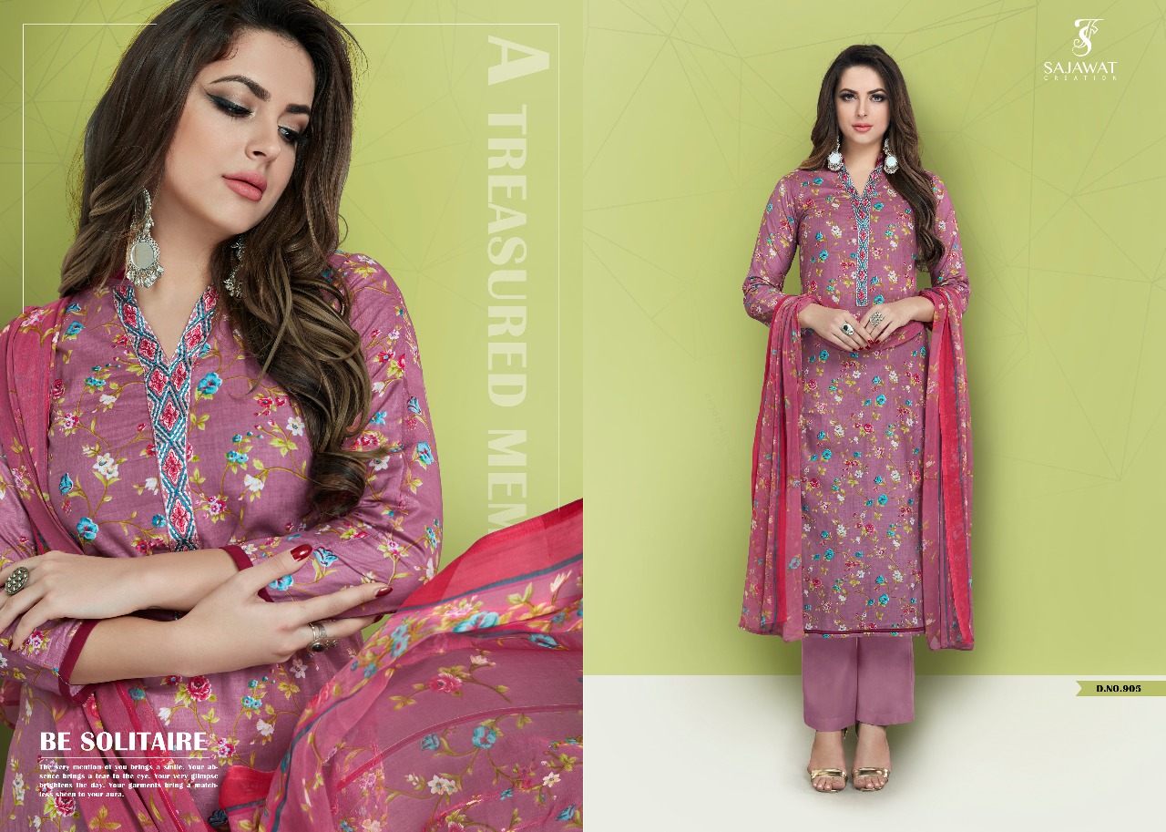 Sajawat creation presents zara vol 2 casual collection of salwar kameez