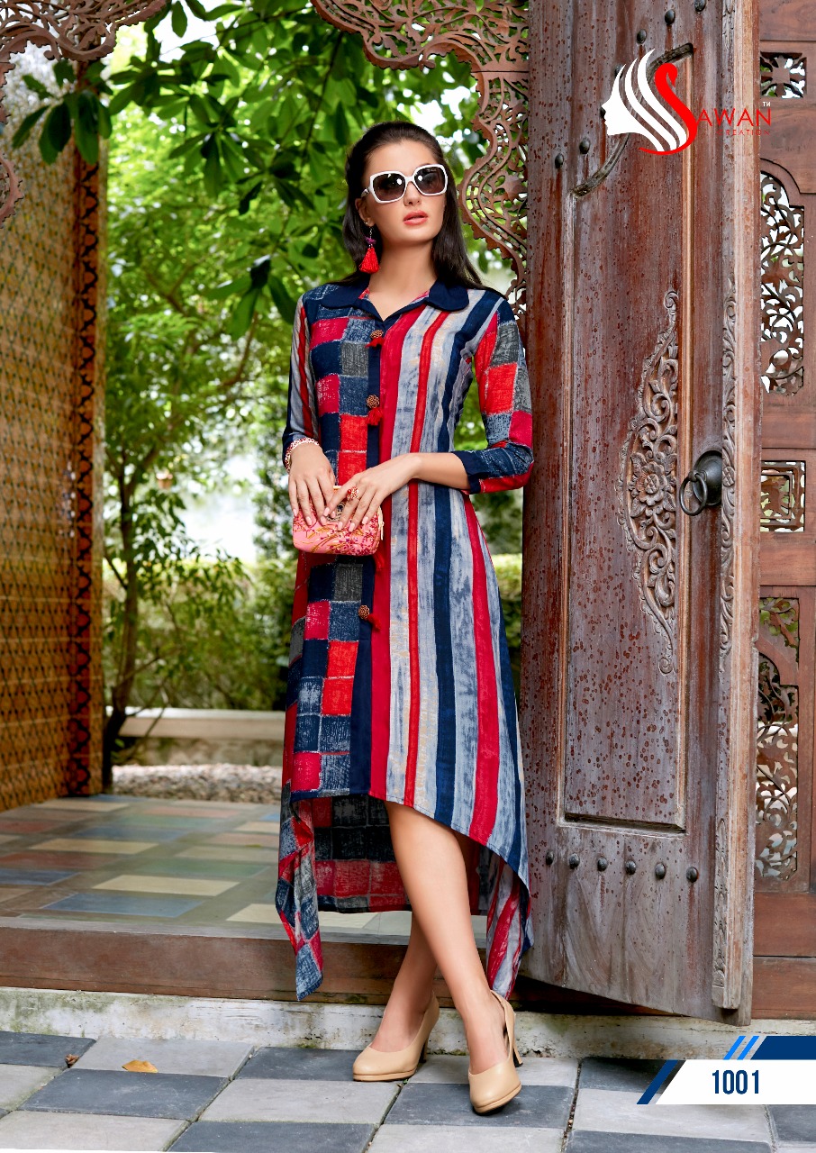 Sawan creation presents fiza vol 1 fancy kurtis collection ready to wear