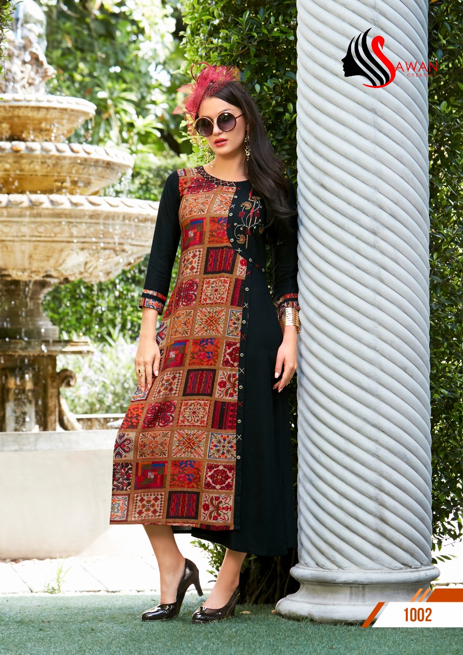 Sawan creation presents fiza vol 1 fancy kurtis collection ready to wear