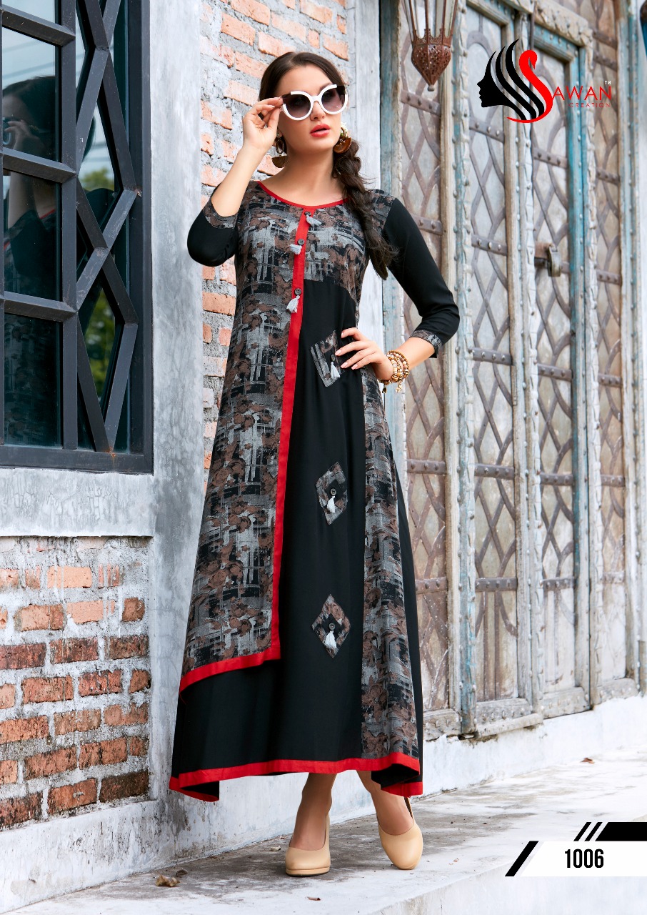 Sawan creation presents fiza vol 1 fancy kurtis collection ready to wear