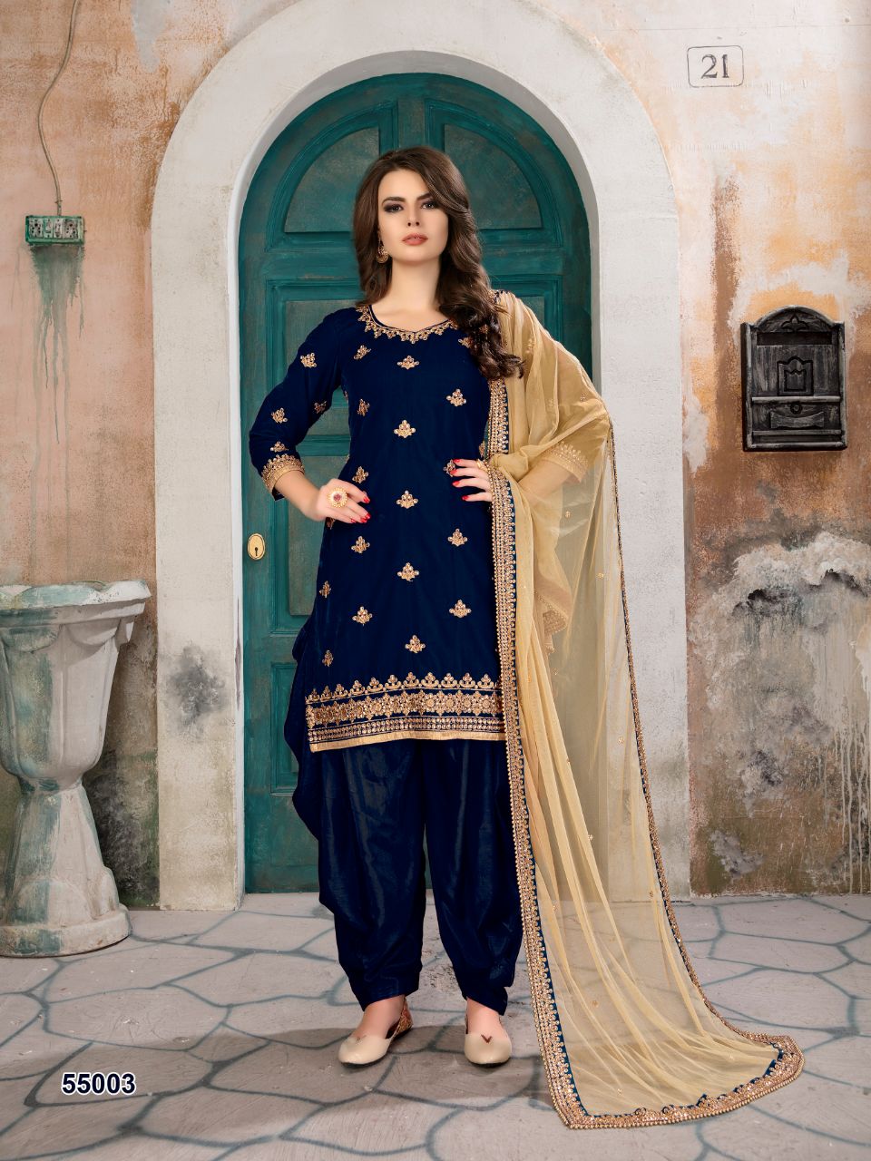 Aanaya presenting 55000 series exclusive velvet fabric salwar kameez