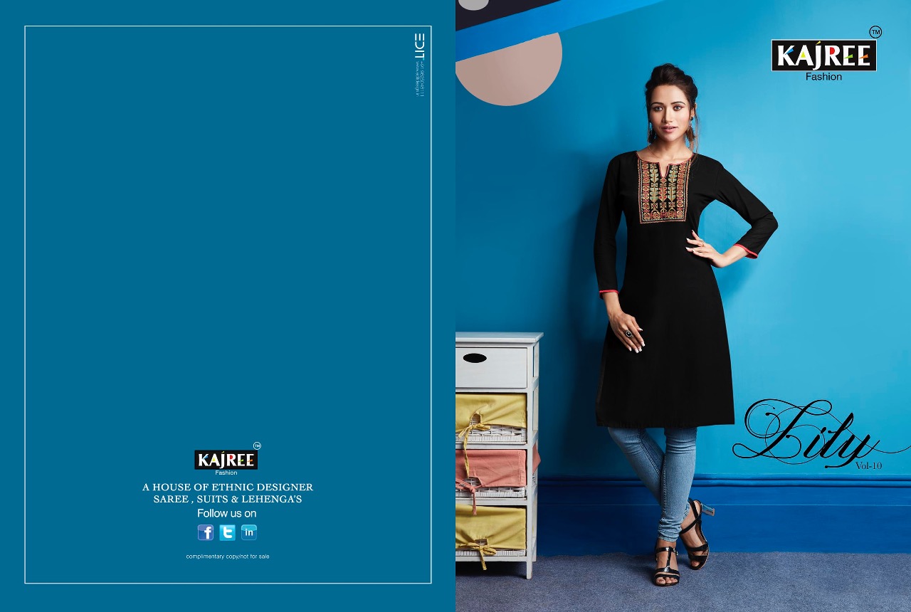 Kajree fashion presents lily vol 10 Casual running wear beautiful kurtis concept