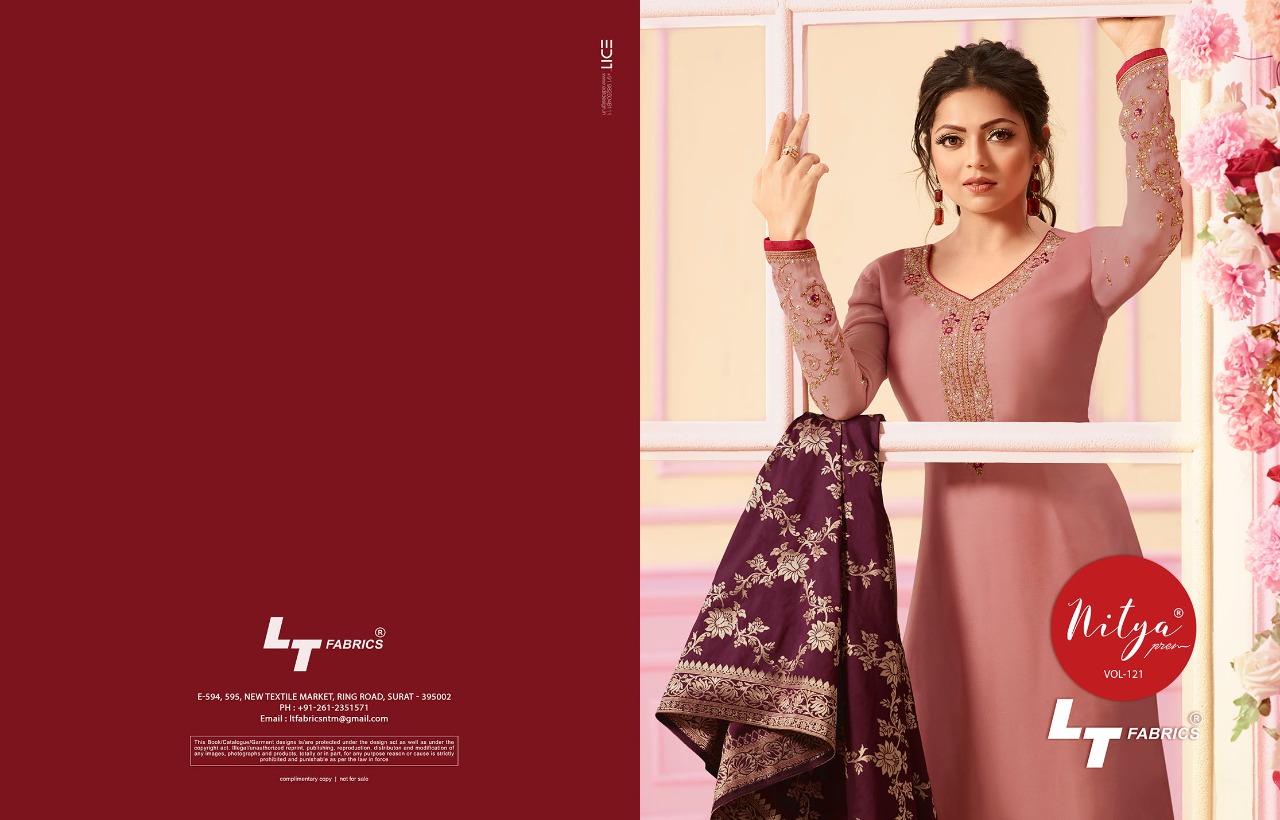 LT fabrics presents nitya vol 121 beautiful ethnic wear salwar kameez concept