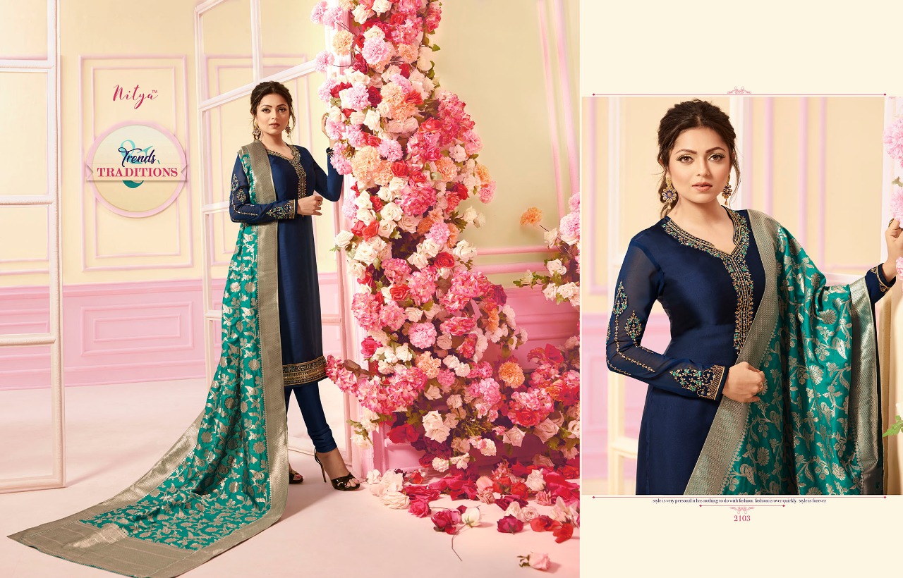 LT fabrics presents nitya vol 121 beautiful ethnic wear salwar kameez concept