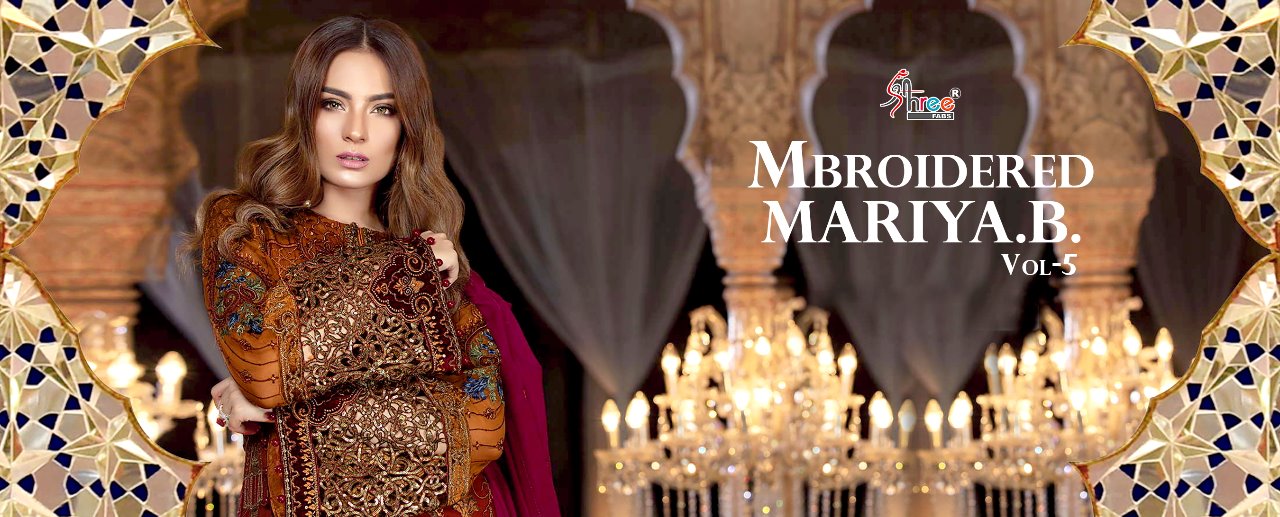 Shree fabs presents mbroidered mariya.B. Vol 5 new looking Stylish salwar kameez collection