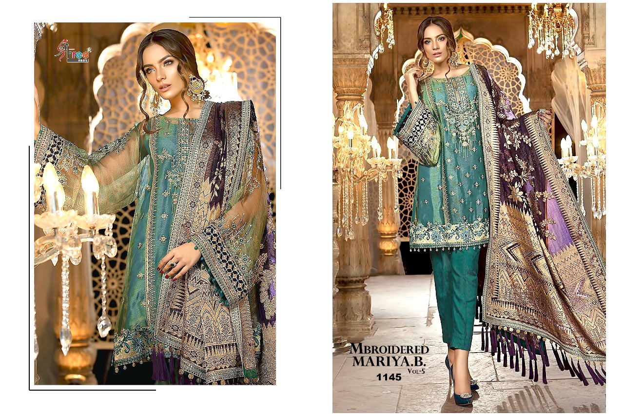 Shree fabs presents mbroidered mariya.B. Vol 5 new looking Stylish salwar kameez collection