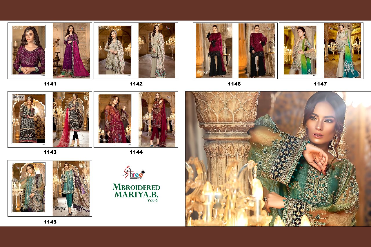 Shree fabs presents mbroidered mariya.B. Vol 5 new looking Stylish salwar kameez collection