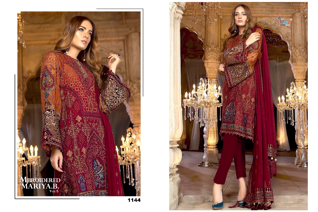 Shree fabs presents mbroidered mariya.B. Vol 5 new looking Stylish salwar kameez collection