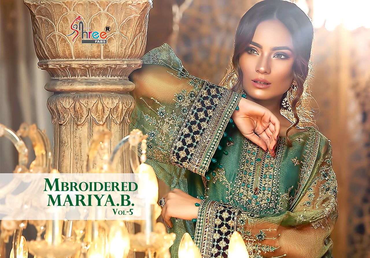 Shree fabs presents mbroidered mariya.B. Vol 5 new looking Stylish salwar kameez collection