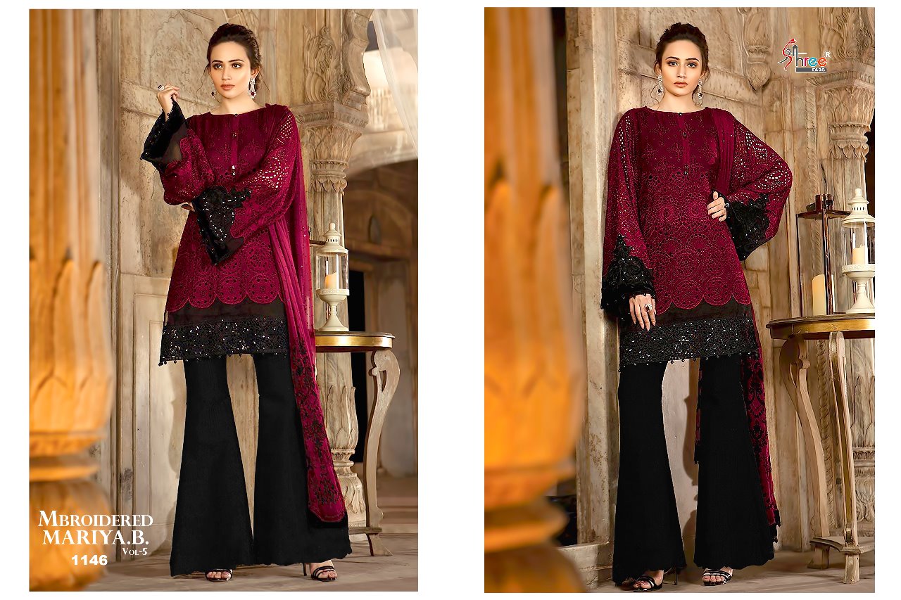 Shree fabs presents mbroidered mariya.B. Vol 5 new looking Stylish salwar kameez collection