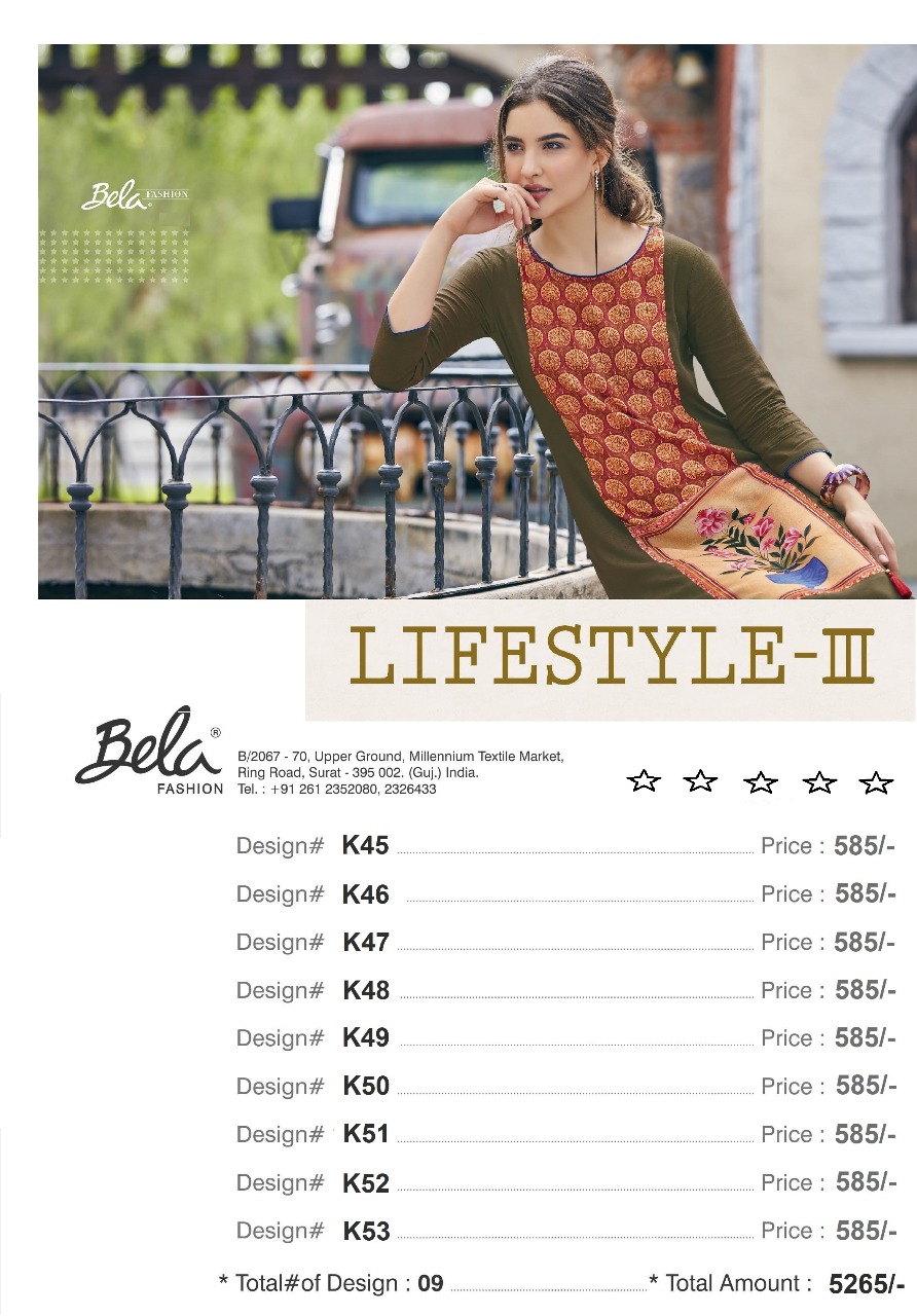 Bela fashion Presents lifestyle 3 casual ready to wear kurtis concept