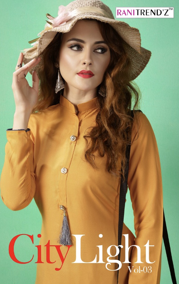 Rani trendz presents city light 3 casual stylish wear kurti with plazzo concept