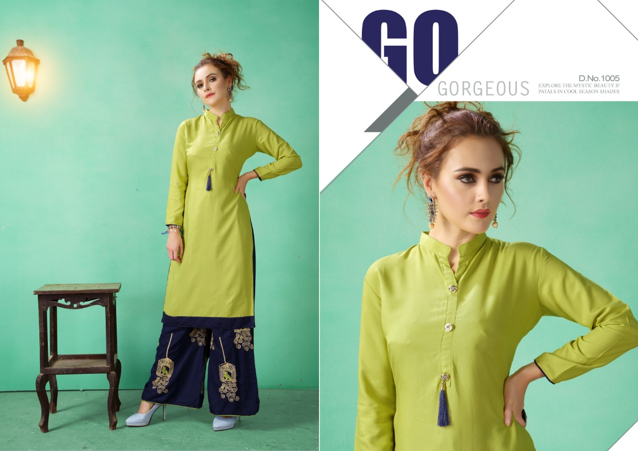 Rani trendz presents city light 3 casual stylish wear kurti with plazzo concept