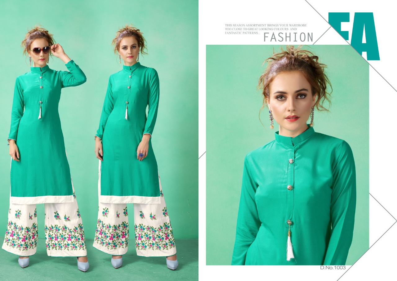 Rani trendz presents city light 3 casual stylish wear kurti with plazzo concept