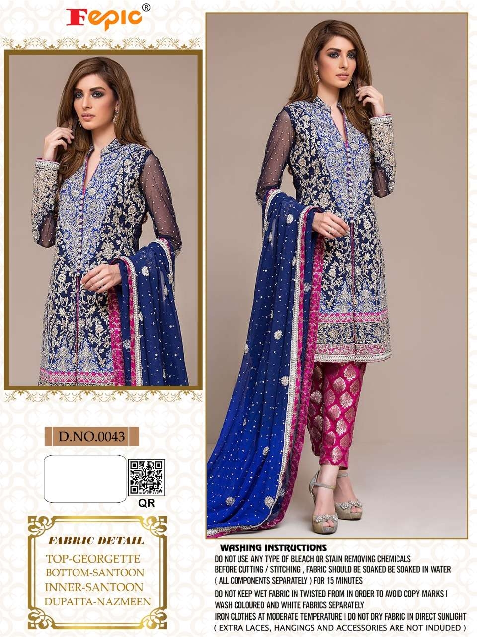 FEPIC ROSEMEEN SANOBER NX 043 Salwar Kameez Georgette Singles