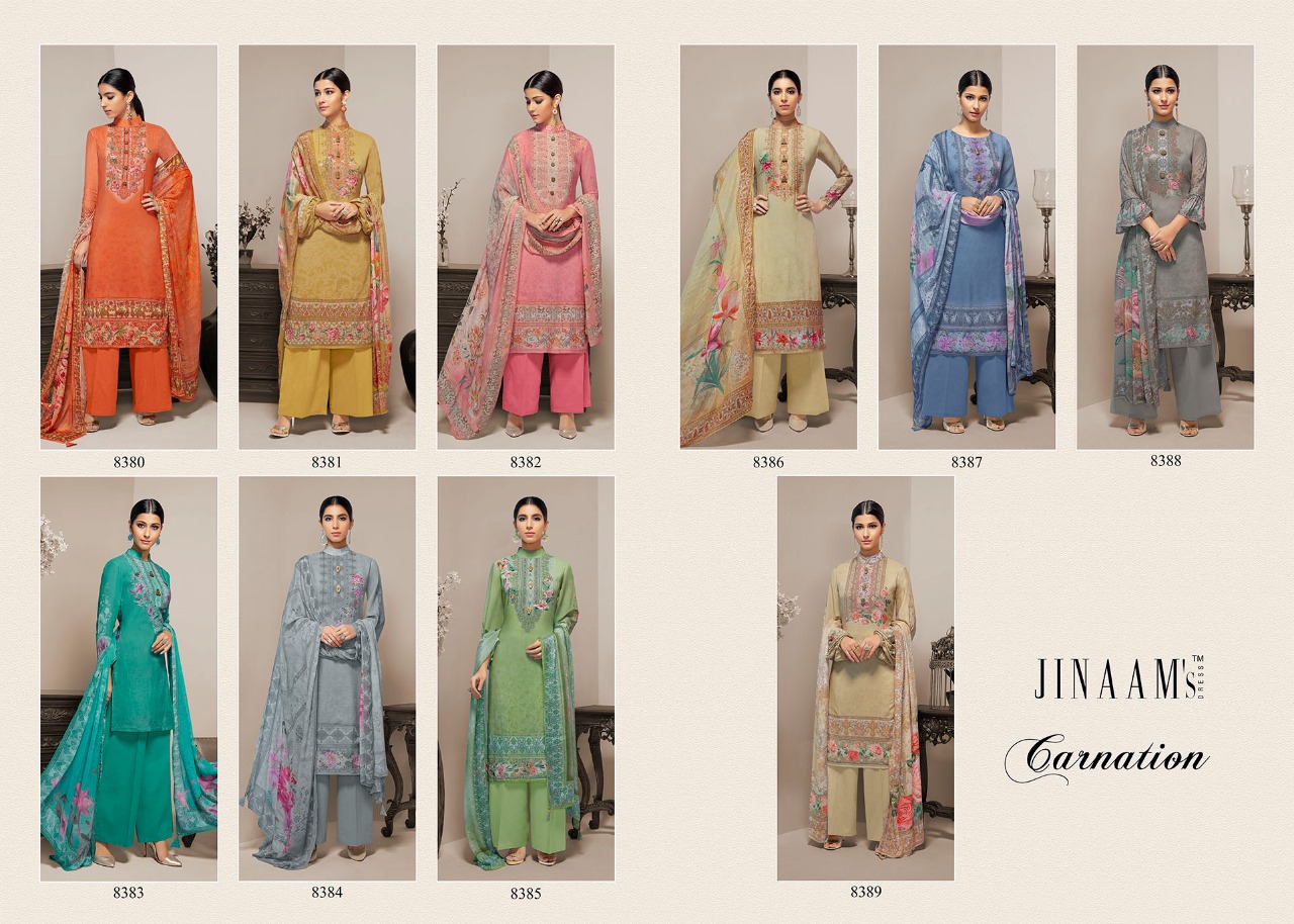 Jinaam dress P LTD Pressnting carnation beautiful lovely collection of salwar kameez