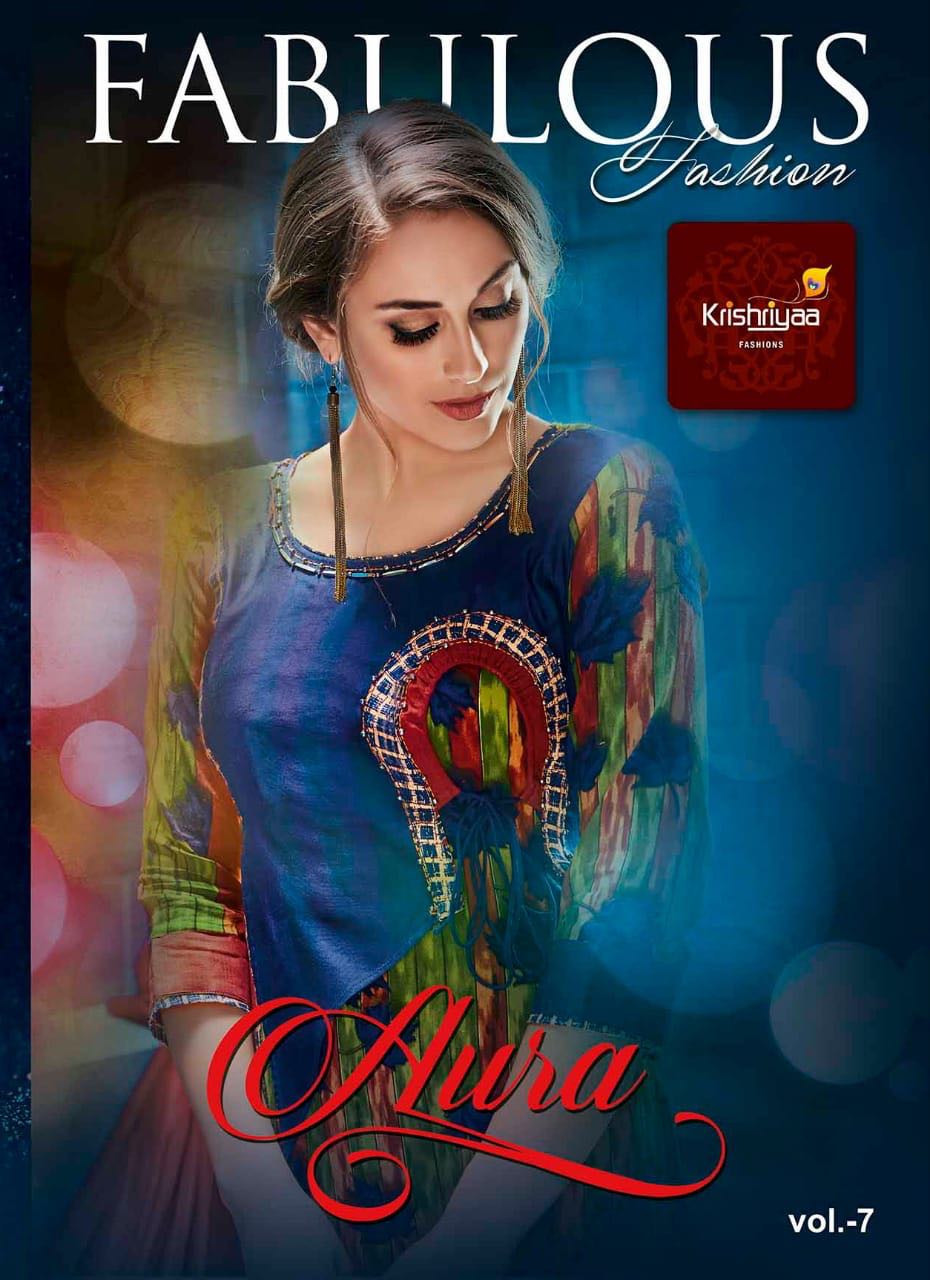 Krishriyaa fashion presents aura vol 7 semi casual fancy concept of kurtis