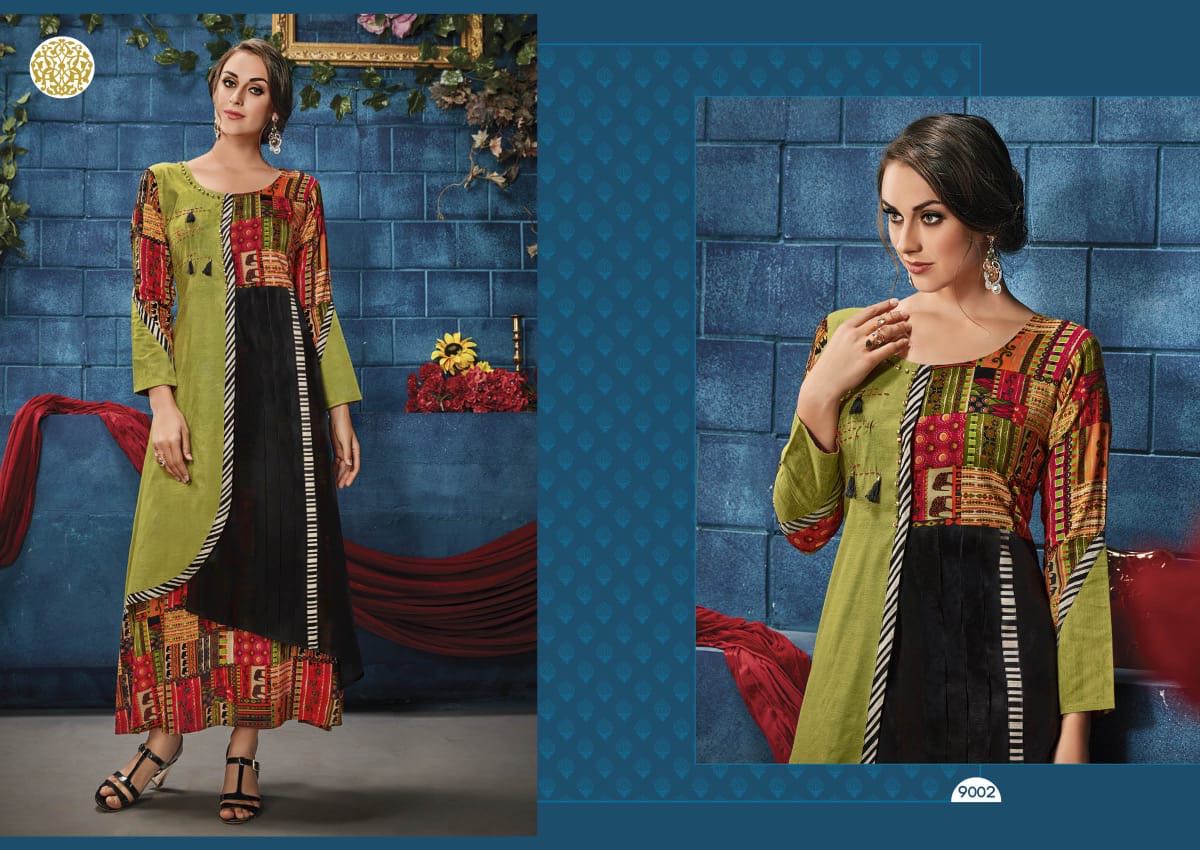 Krishriyaa fashion presents aura vol 7 semi casual fancy concept of kurtis