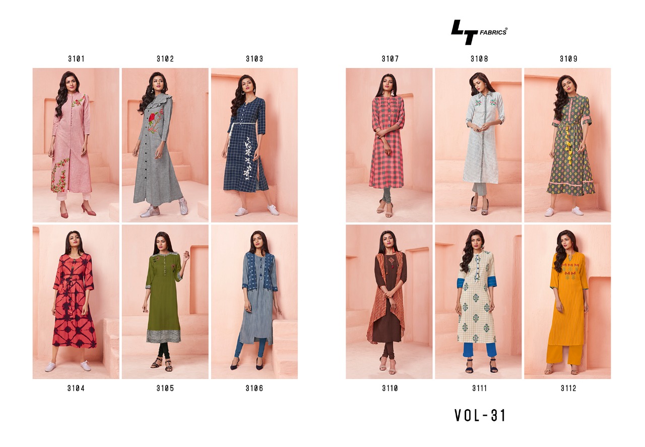 LT fabrics Launch nitya NX vol 31 fancy casual collection of Kurtis