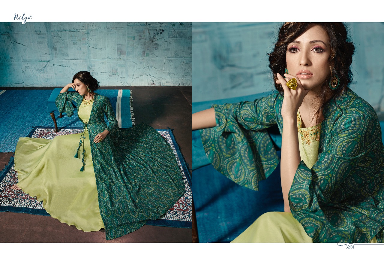 LT fabrics presents nitya Vol 32 NX stylish party wear designer concept kurtis