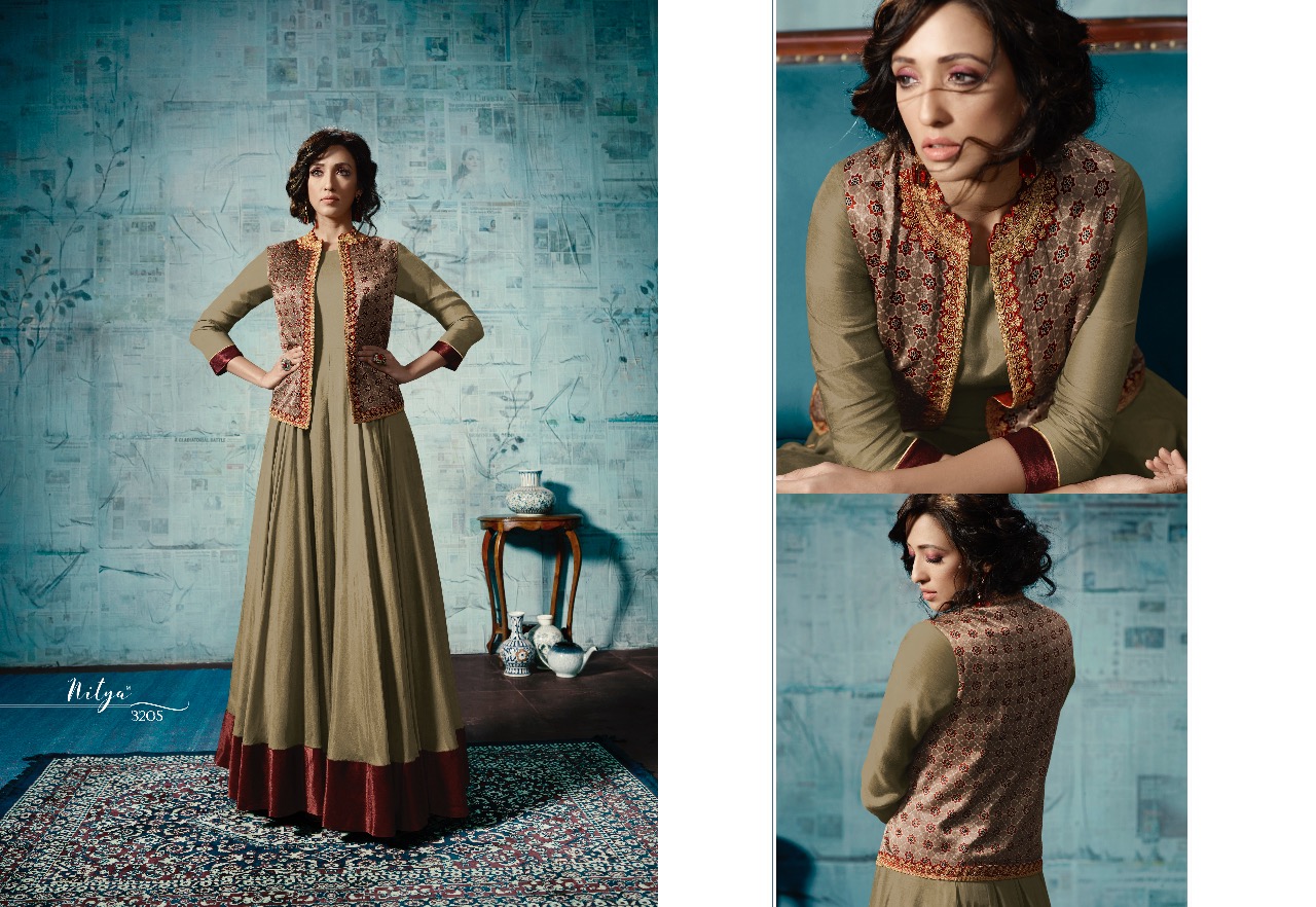 LT fabrics presents nitya Vol 32 NX stylish party wear designer concept kurtis